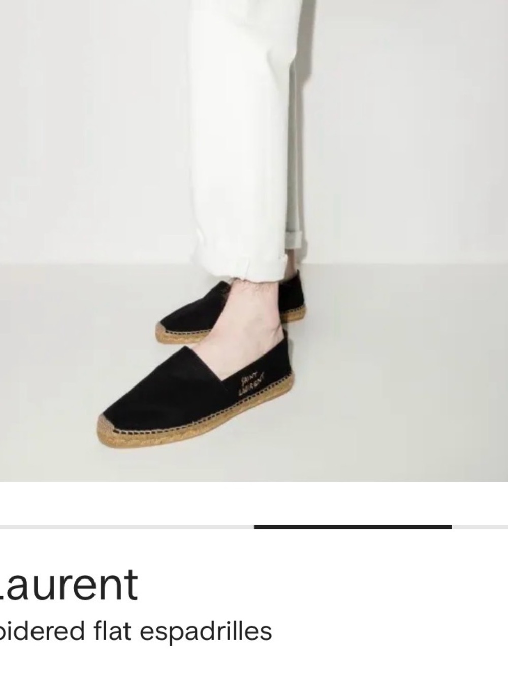 Saint Laurent Black Canvas Espadrilles with Jute Sole like new!!! - Picture 2 of 4